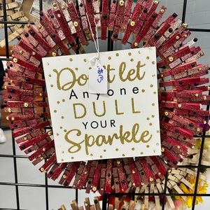 Handmade one of a kind clothespin wreath wall decor